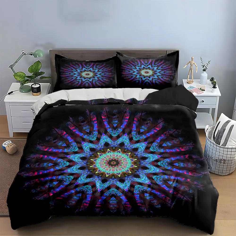 Mandala Tapestry Home Decor Set Soft Comfortable Duvet Cover Bedding Set Included 1*Duvet Cover & 2*Pillowcases gift