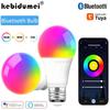 Умные лампочки Tuya Bluetooth E27 Светодиодная лампа RGB Умная лампочка 15 Вт Приложение Smart Life Голосовое управление С Alexa Alice Google Home