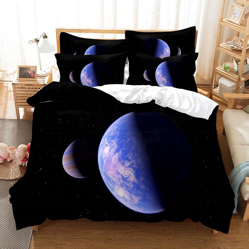 Planet Bedding Earth Duvet Cover Set 3D Digital Printing Bed Linen Fashion Polyester Comforter Cover Bedding Sets King Full Size