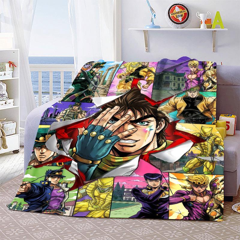 Легкое фланелевое одеяло JoJo Anime, мягкое, теплое, уютное покрывало для дивана, кровати, домашнего декора -QJY