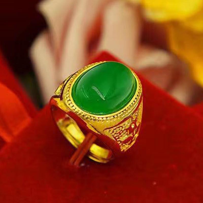 Distinctive Brass Goldplated Open Ring Embellished With Elegant Gemstone For Fashion Lovers