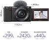 Sony Vlog Camera Interchangeable Lens APS-C Mirrorless ZV-E10 Power Zoom Kit SELP1650 Wind Screen White ZV-E10L W