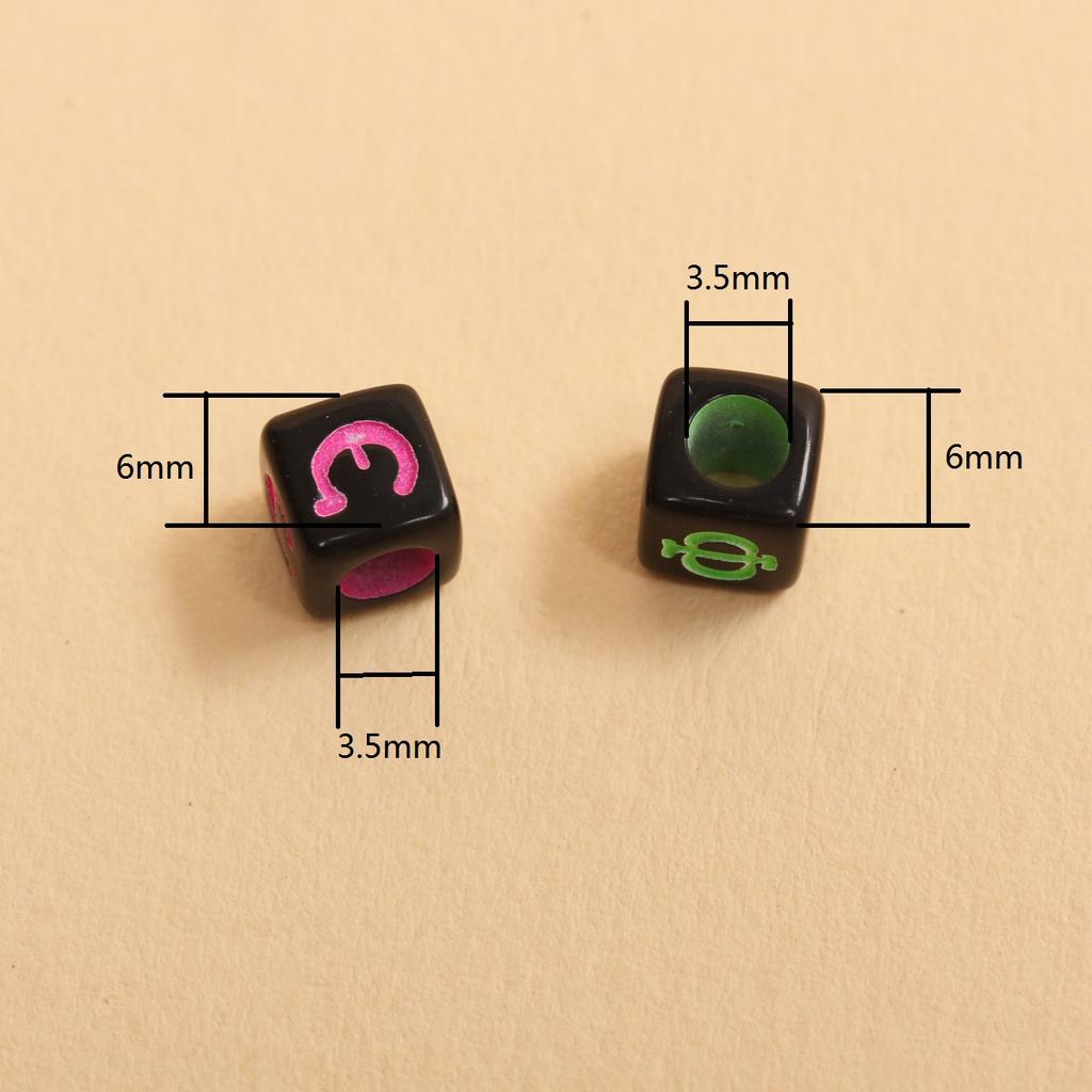 6 мм 80 шт. Подвески Буквы Квадратные Смешанный Русский Алфавит Акриловые разноцветные Бусины Для Изготовления Ювелирных Изделий DIY брелок Ожерелье Браслет Аксессуары Ручной Работы