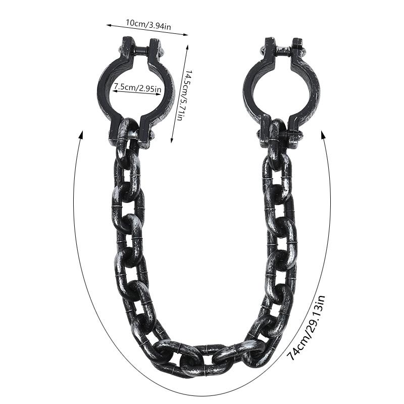 1Set Halloween Fake Chains Haunted House Horror Props Home Decoration Prisoner Costume Cosplay Accessories Plastic Link Chains