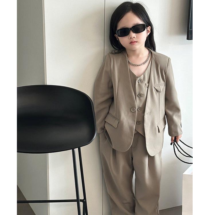 Осень 2025 Девочки Костюм-конфетка из 3 предметов - Блейзер в корейском стиле