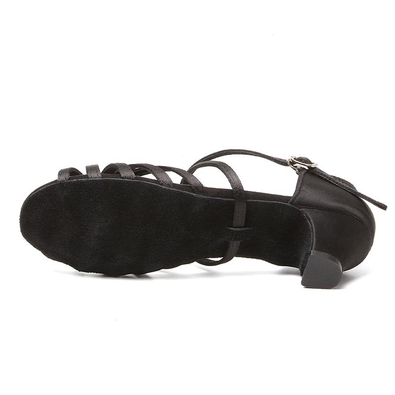 Женская обувь для латиноамериканских танцев для детей, мягкая подошва, обувь для бальных танцев, обувь для сальсы и чачи, каблук 4 см