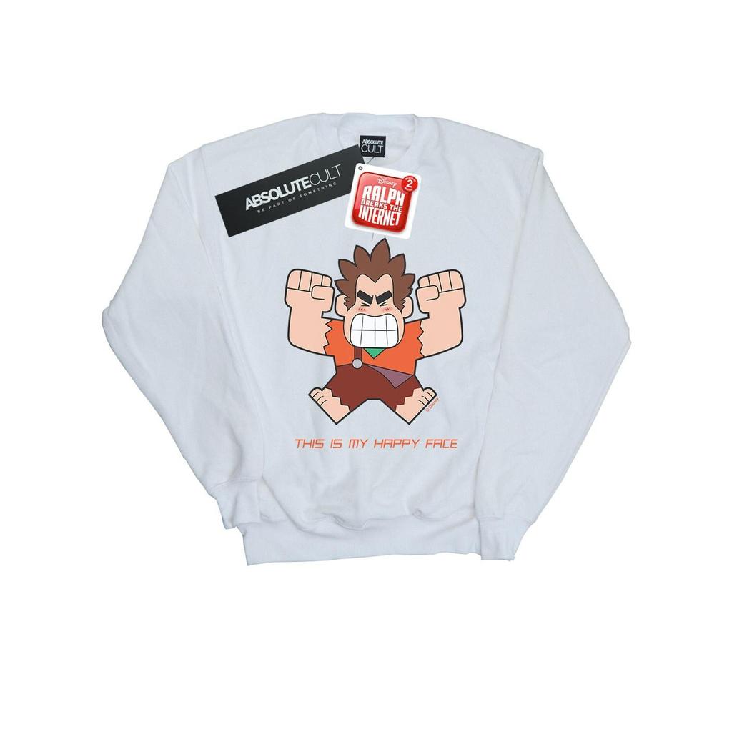 Disney Mens Wreck It Ralph Happy Face Sweatshirt