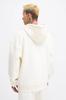 Męska Bluza Oversize Basic z Kapturem - Ecru
