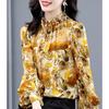 Elegant Simulation Silk Loose Shirt Women's Spring Fashion Print Loose Blouse