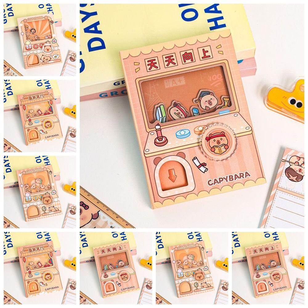 Gashapon Mahines Small Notepad Shaking Square Writing Pad Portable Capybara Notebook  Student