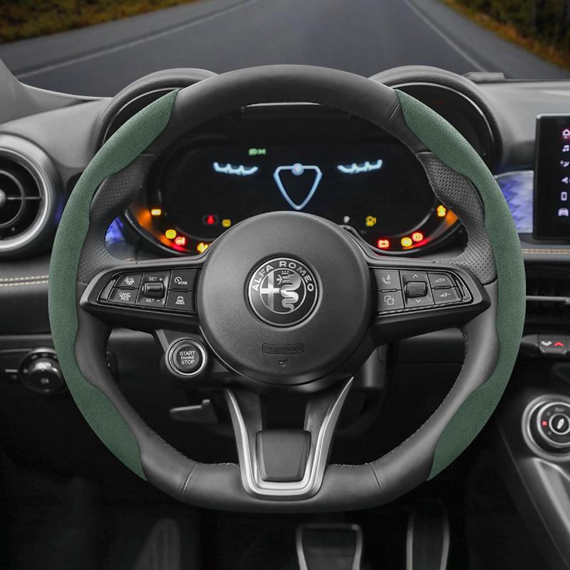 Для Alfa Romeo Замшевая Накладка На Руль с Кнопками Подходит Для Alfa Romeo 159 147 Gt Giulietta Stelvio Mito Чехол На Руль