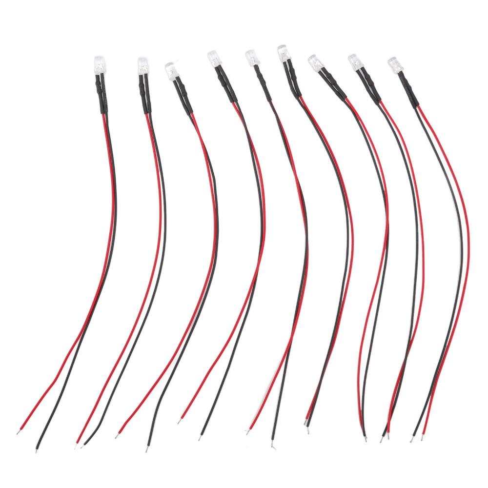 20PCS 5mm Prewired LED Diodes 5‑12V Single LED Bulbs LED Light Diodes Circuit Science Experiment