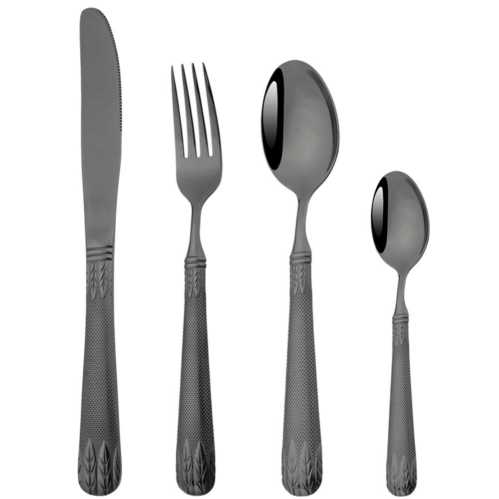 Набор кухонных столовых приборов в стиле ретро в стиле вестерн, обеденный нож, вилка, ложка, посуда из нержавеющей стали 304, роскошный набор столовой посуды с колосьями пшеницы