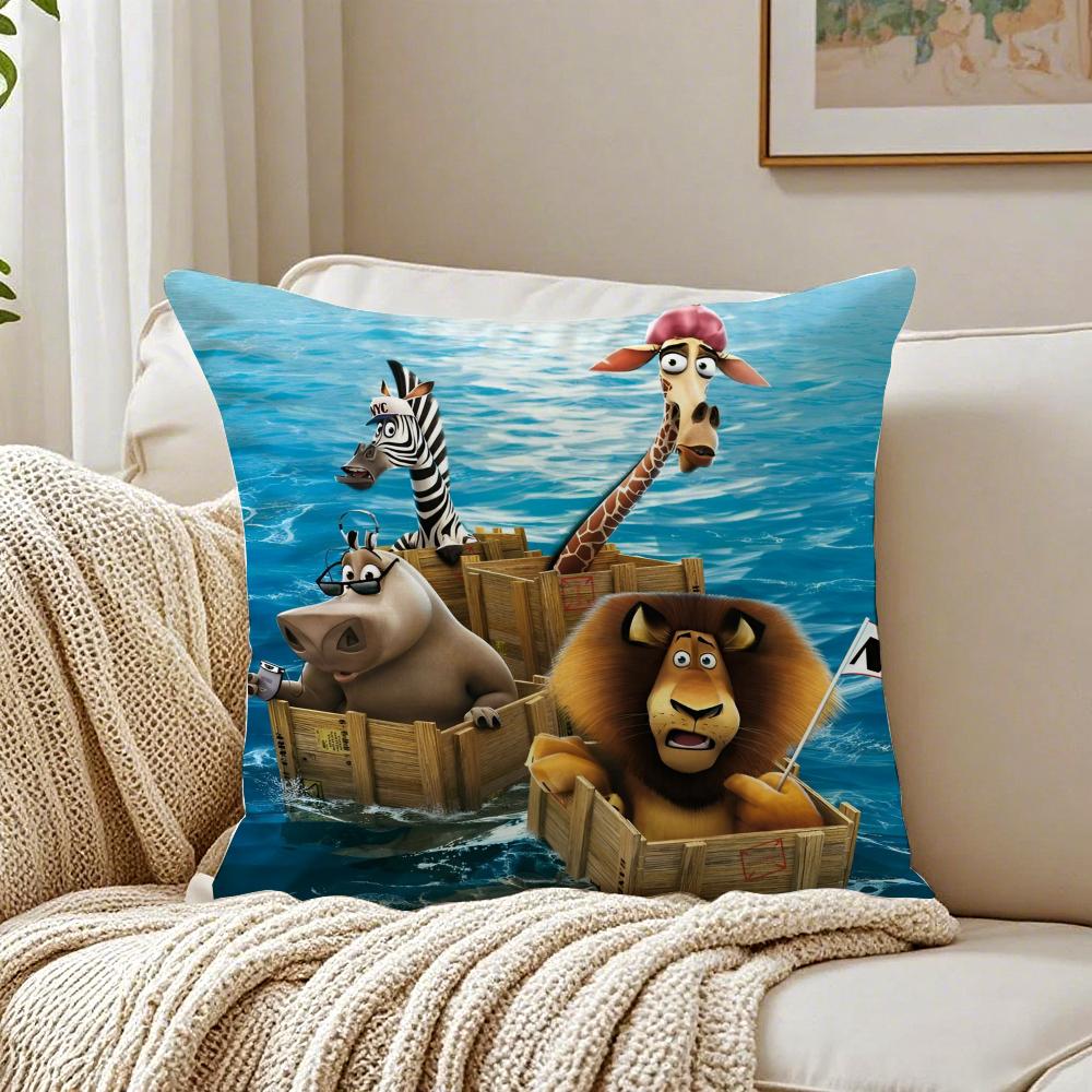 Funny American Movie MMadagascar Cushion Cover Pillowcase Antidustmite living Room Sofa Decor Cushion Room