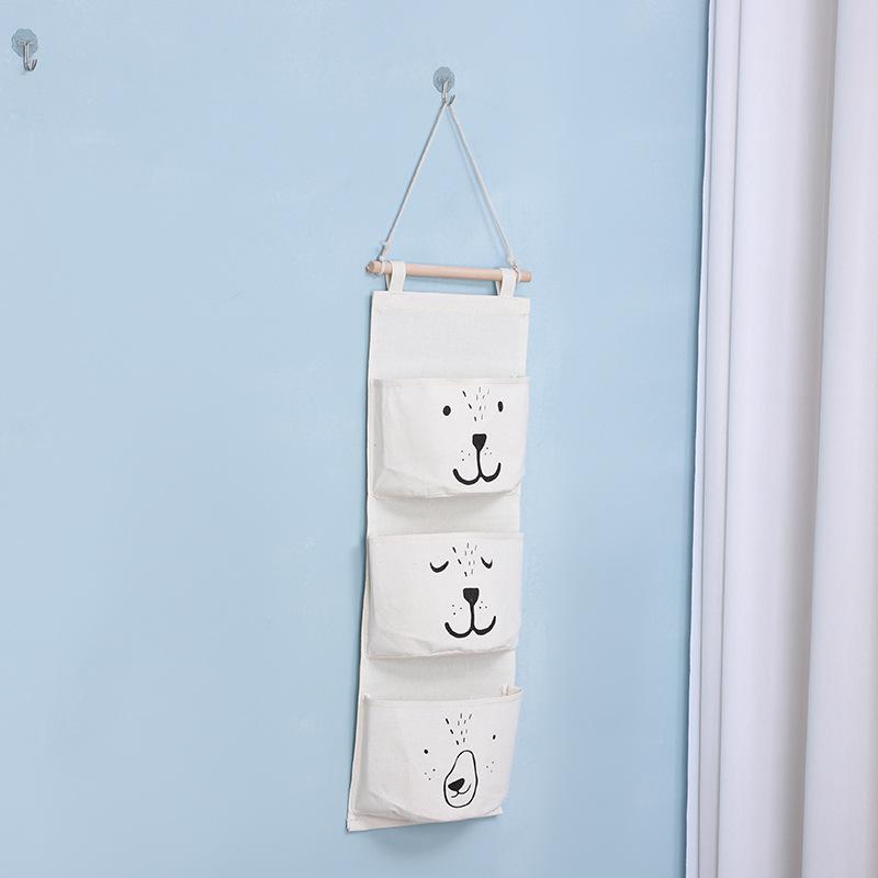 Hanging Storage Bag 3 Pocket Waterproof Hanging Organizer for Dorm Living Room Bathroom Home Fabric Wall Closet Organizer
