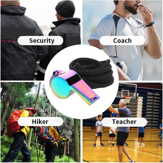 1 шт/2 шт спортивный свисток свисток из нержавеющей стали с шнурком громкий четкий звук свисток для тренеров судей официальный