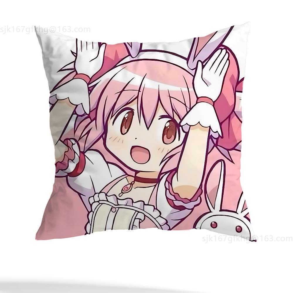 Puella Magi Madoka Magica Наволочка Наволочка против пылевых клещей Невидимая молния Шелковистый короткий плюш Наволочка для диванной подушки