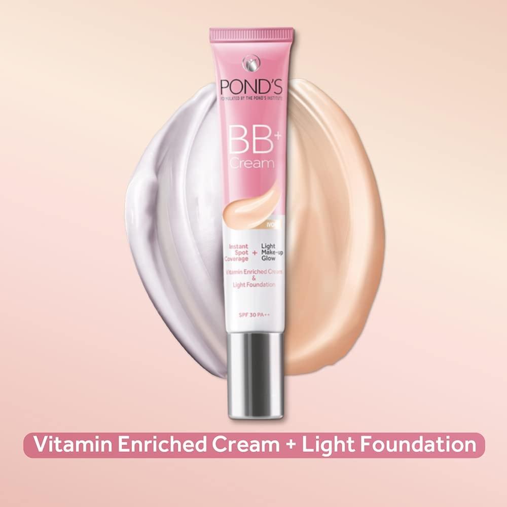 POND'S BB+ Крем Полное Покрытие Светлый 18г Для Всех Типов Кожи С SPF 30 PA++ Мгновенное Сияние и Покрытие Пигментных Пятен