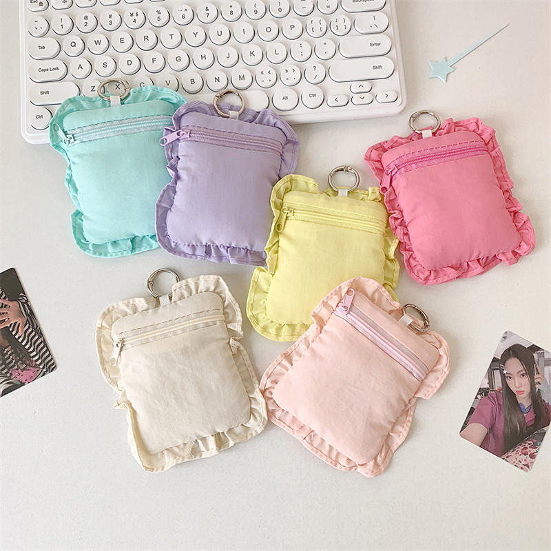 3 Inch Dopamine Cute Photo Card CaseSmall Item Storage Pouch Soft Pillow Shaped Photocard Holder K-Pop Idol Card Sleeve Bag Pendant