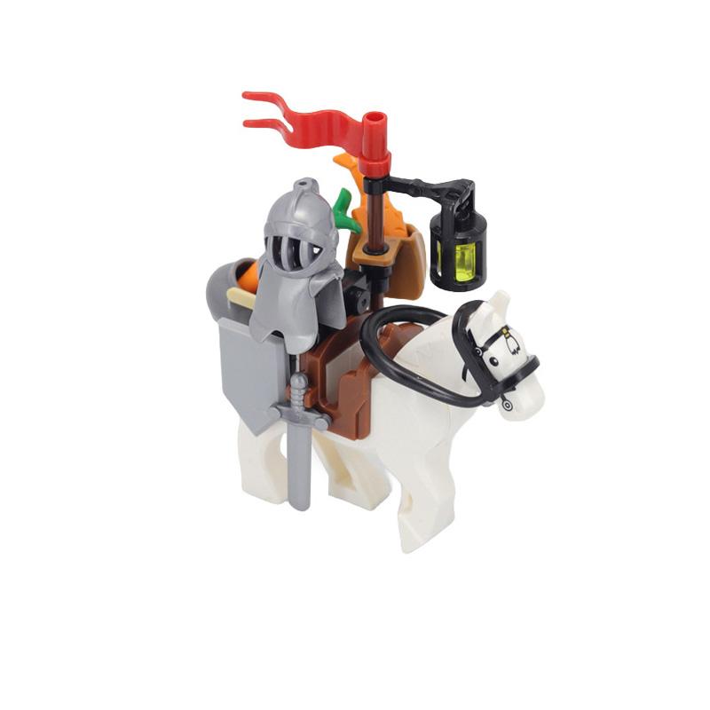 MOC Средневековая Ферма Крупный Рогатый Скот Лошадь Карета Строительные Блоки Рыцари Транспортировка Скота Кирпичи Модель Минифигурка Аксессуары Игрушка