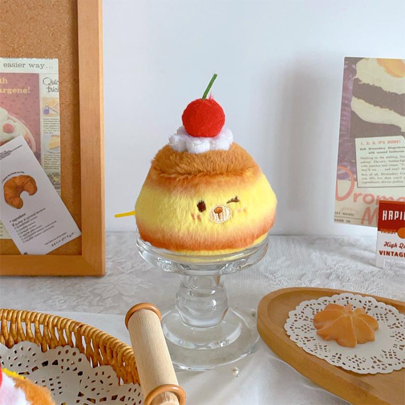 Выпечка Тортов Плюшевая Игрушка Брелок Мультяшный Пудинг Мягкая Набивная Кукла Подвеска Кольцо для Ключей от Машины Рюкзак Сумка Декор Детский Подарок
