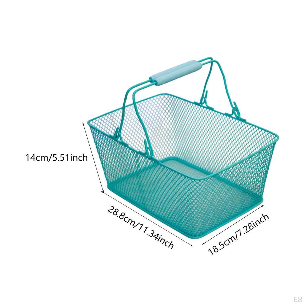 Basket of Multifunctional Metal Practical Portable with Handles for Supermarket