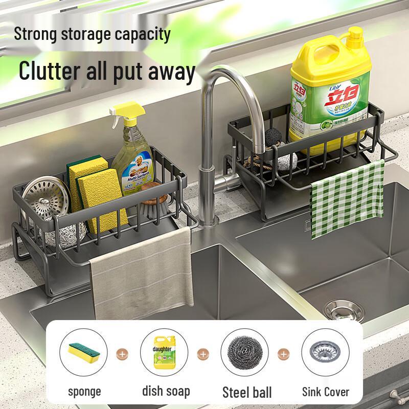 Multi-functional Kitchen Storage Rack with Drain Basket