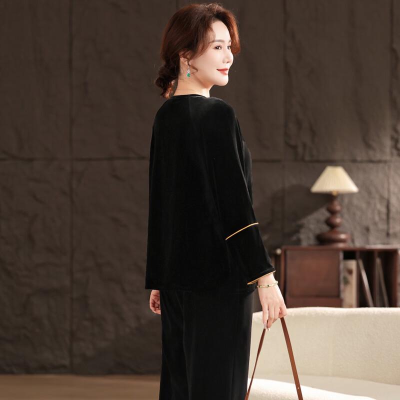 Langsha Women's Chinese-Style Velvet Autumn Set
