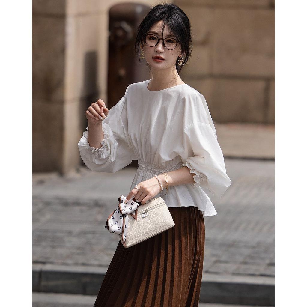 Women's Shirt Long Sleeve Autumn Blouse Loose Waist Slim Feminine Tops