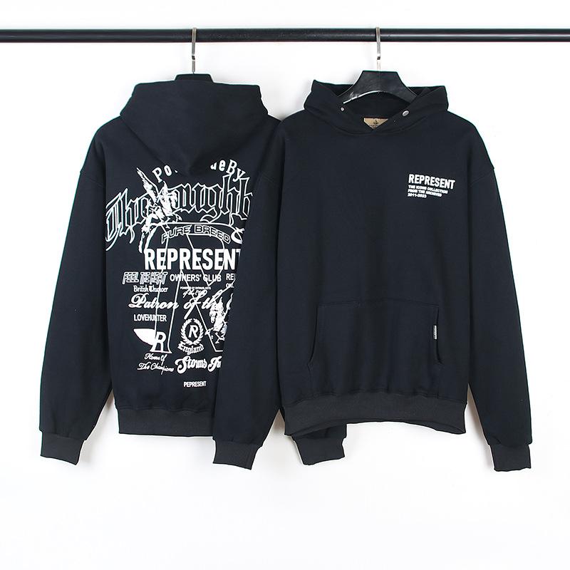 Representing T American cartoon graffiti men and women fashion hip hop street loose personality hooded sweater hoodie