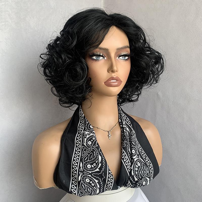 Смешанные серебристо-серые короткие волнистые волосы женские средней длины черный кудрявый парик синтетический натуральный парик для вечеринок повседневный термостойкое волокно