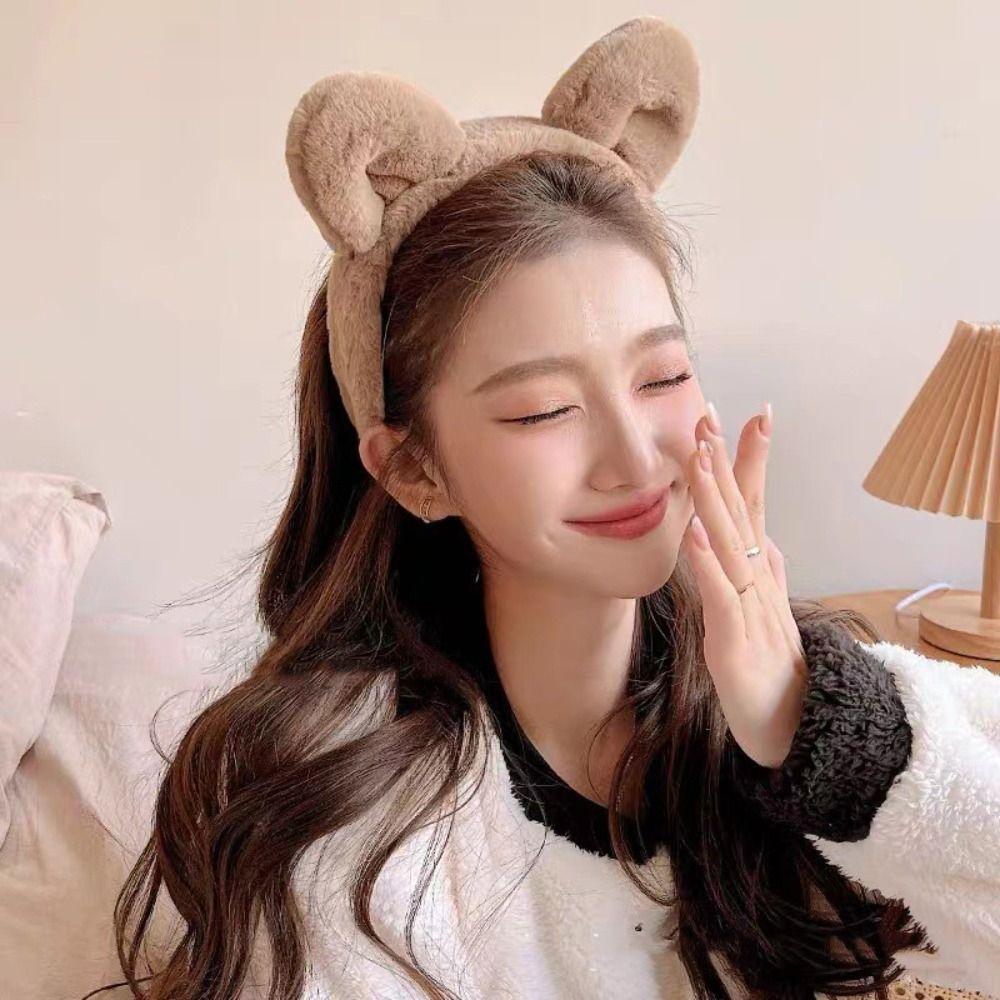 Мультяшная плюшевая повязка на голову, широкая плюшевая повязка на голову, простая повязка на голову с кошачьими ушками, вечеринка