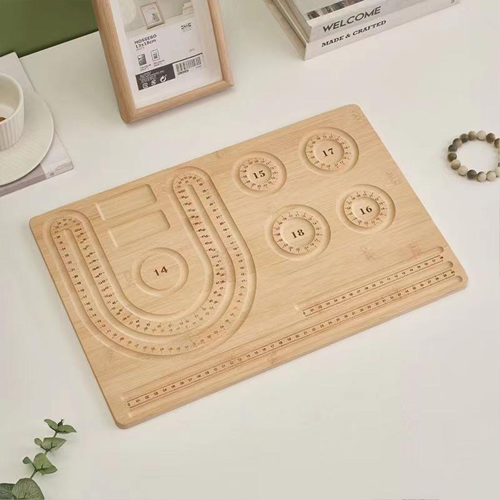 Wooden Bead Board with Ruler for DIY Bracelet Jewelry Making