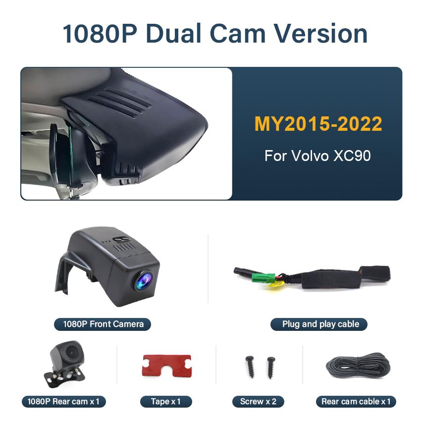 Видеорегистратор для Volvo XC90 2015 2016 2017 2018 2019 2020 2025 2025 2025 2025, Plug and Play 4K Автомобильный видеорегистратор Видеорегистратор для XC90