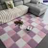 4/12pcs Plush Puzzle Foam Floor Mat Soft Fluffy Interlocking Square Foam Tiles Area Rugs Carpet for Parlor Bedroom Decoration