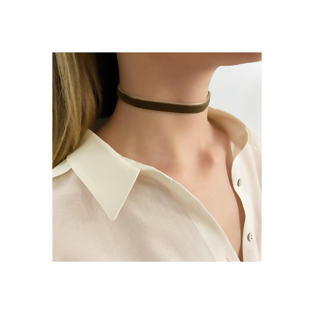 Light Brown Velvet Collar Necklace