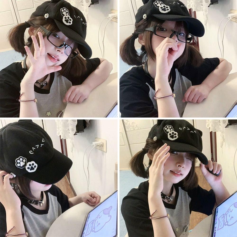Модные милые береты, кепки Y2k Lolita JK Newsboy, повседневные милые шляпы Kawaii Kitten для женщин и девочек
