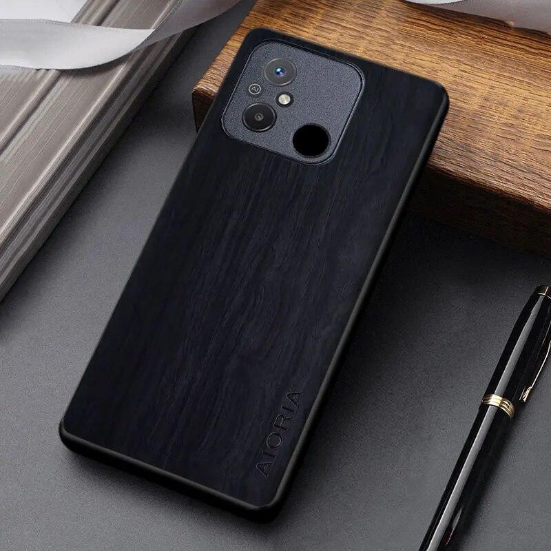 Чехол с деревянным узором для Redmi 12C, чехол, простой, уникальный дизайн, легкий чехол из искусственной кожи для Xiaomi Redmi 12C, чехол Funda