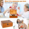 Wooden sewing box with 186 sewing accessories, base equipment for sewing tools, 3 compartments to store needles and thread, sewing box