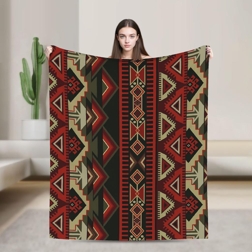 African Tribal Geometric Art Super Soft Blanket Picnic Plush Throw Blanket Pattern Home Decor Flannel Bedspread Sofa Bed Cover