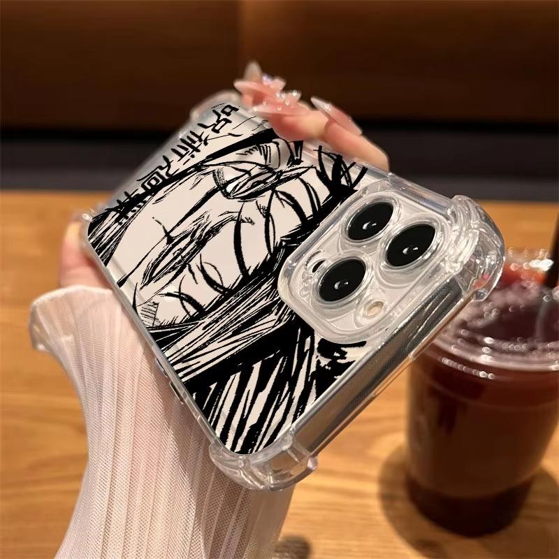 Прозрачный чехол для телефона Jujutsu Kaisen для iPhone 17 Air 16 e 15 14 13 12 11 Pro Max Plus Mini SE 2020 2022 Мягкий противоударный чехол Чосо