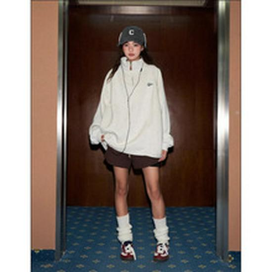 Japanese Retro Stand Collar Lambswool Jacket - Oversized, Warm, Versatile Outdoor Winter Coat