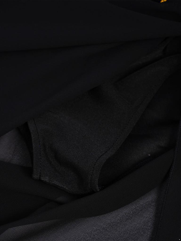 Girls Dance Two Piece Set Mock Neck Long Sleeved Sequins Cutout Back Crop Top with Chiffon Pants