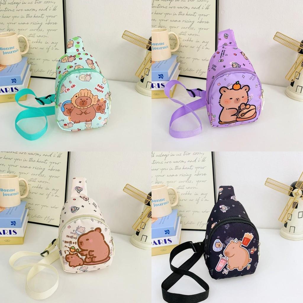Children Capybara Printed Diagonal Package Polychrome Casual Outdoor Bag Chest