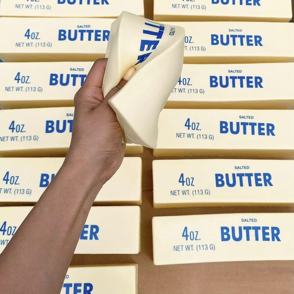 Release Hand Big Butter Stick Squeezing Toy Sensory Realistic Cheesecake Bars  For Adult