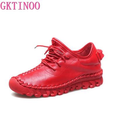 Модная женская обувь ручной работы из натуральной кожи, модные повседневные кроссовки, ретро балетки, женские лоферы на шнуровке, дышащая вулканизированная обувь