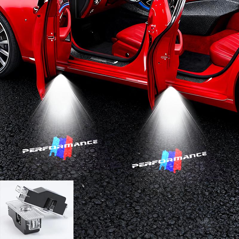 2/4Pcs BMW M Logo LED Car Welcome Logo Light Door Projector Light For E36 F20 E46 E39 E38 E90 E53 X3 X5 X6 M2 M4 F30 Accessories CVC1