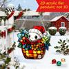 Indoor Wall Decoration Cute Pink Snowman Acrylic Hanging Decor, Christmas Cartoon Festive Home Accents Ornaments, Weatherproof Window Door Garden