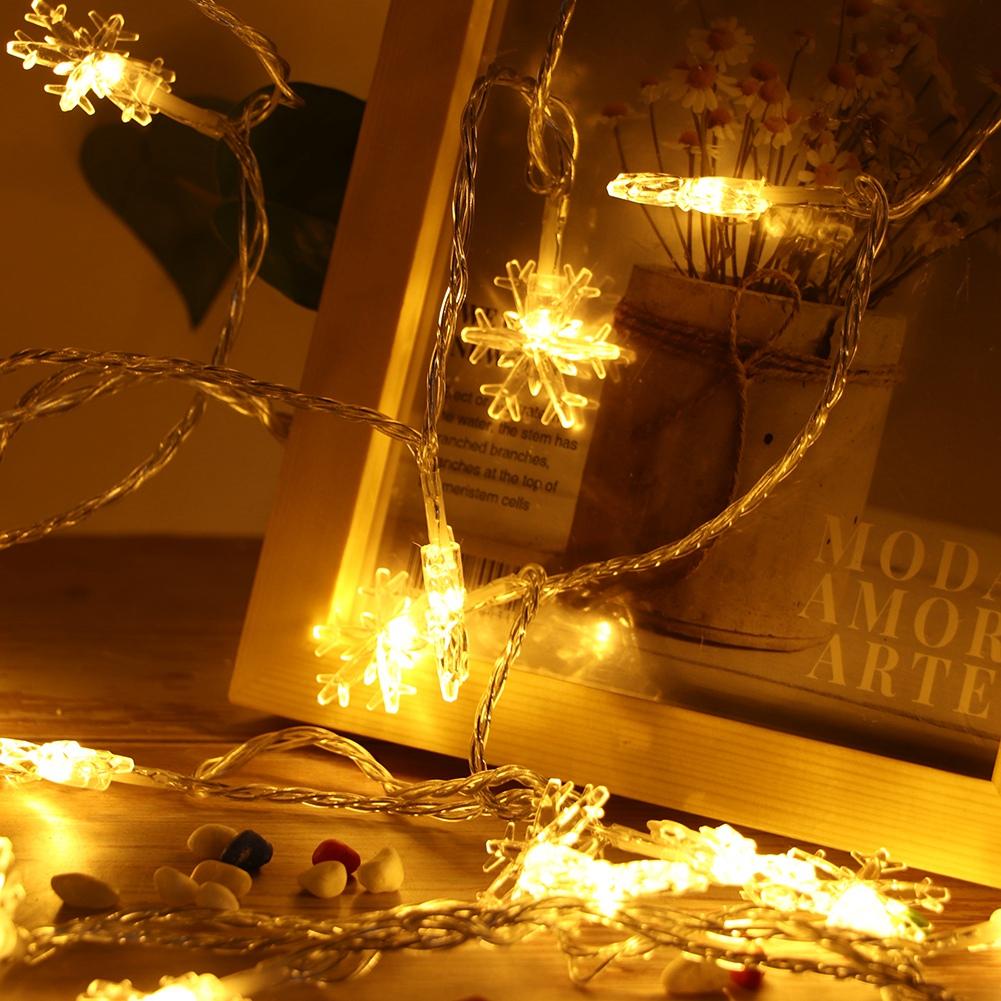 Светодиодная гирлянда в виде снежинки с батарейным управлением, декоративная лампа для вечеринки, свадьбы, украшения 6 м, 40 светодиодов