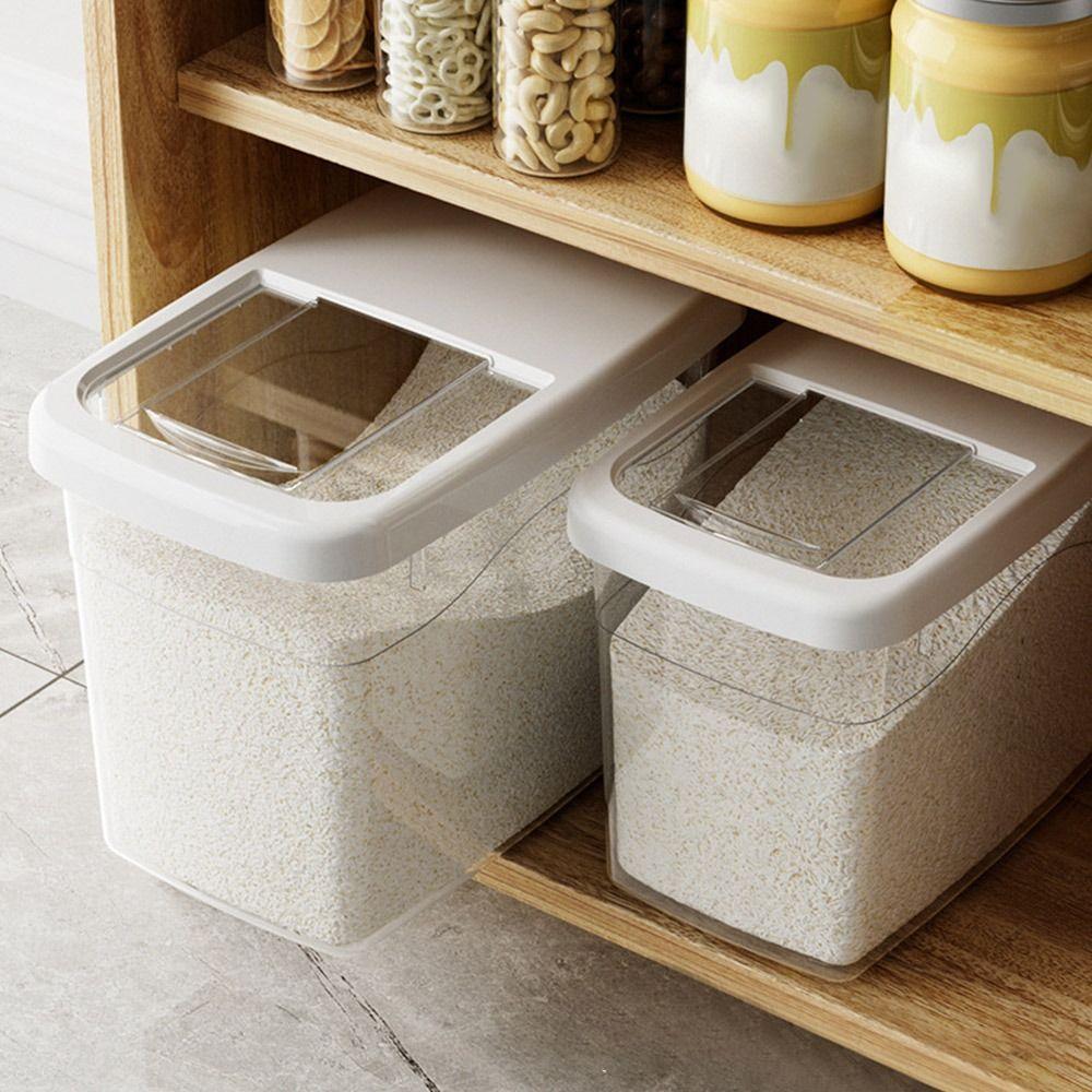 Прозрачный контейнер для хранения риса, влагонепроницаемый контейнер для хлопьев, герметичные банки для сохранения свежести